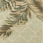 5'X8' Sage Green Hand Tufted Tropical Quatrefoil Indoor Area Rug