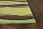 8'X11' Lime Mocha Hand Tufted Abstract Waves Indoor Area Rug