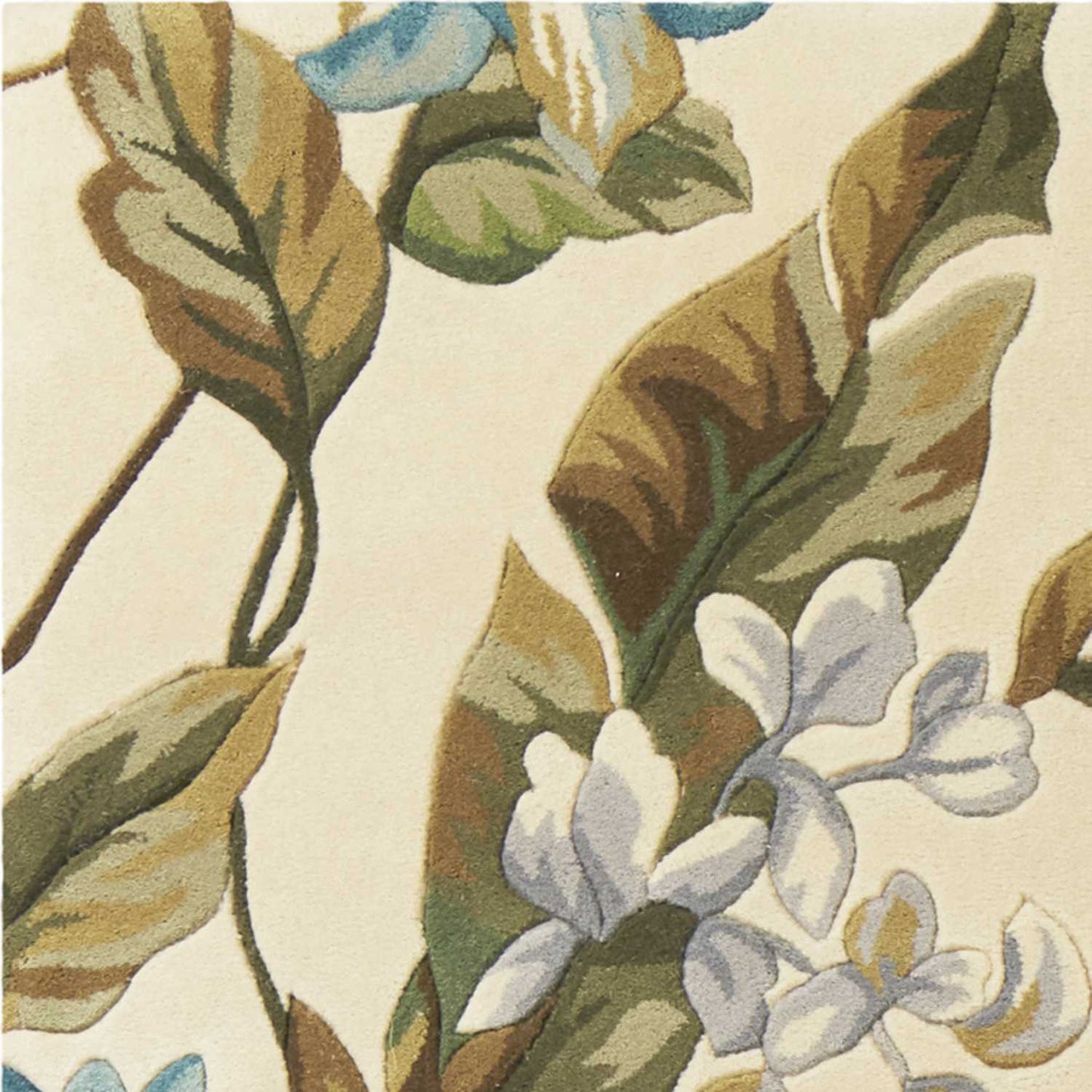 2' X 8'  Runner Wool Ivory Or Teal Area Rug