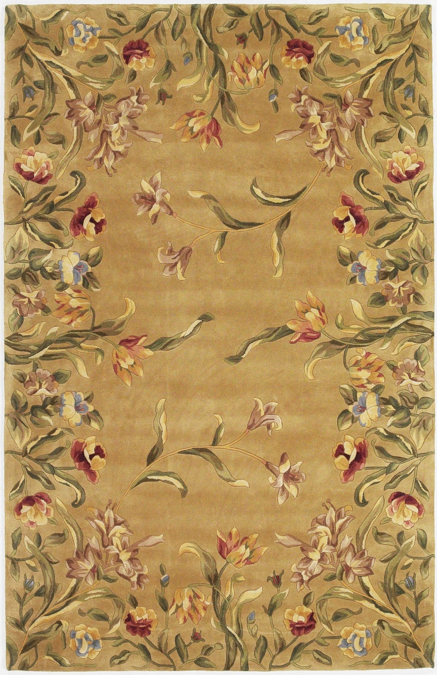 8' X 11' Copper Wool Floral Hand Tufted Area Rug