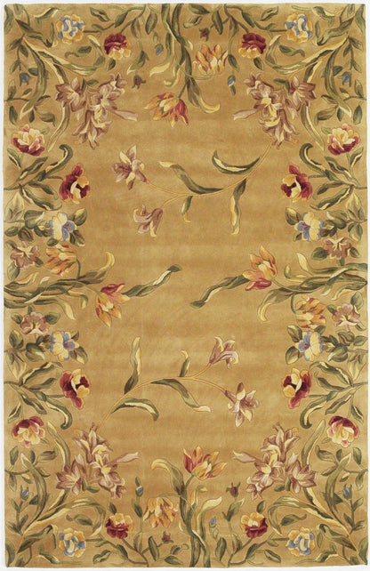 8' X 11' Copper Wool Floral Hand Tufted Area Rug