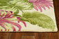 5'X8' Beige Hand Tufted Tropical Leaves Indoor Area Rug
