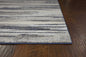 8'X11' Grey Machine Woven Abstract Brushstroke Indoor Area Rug