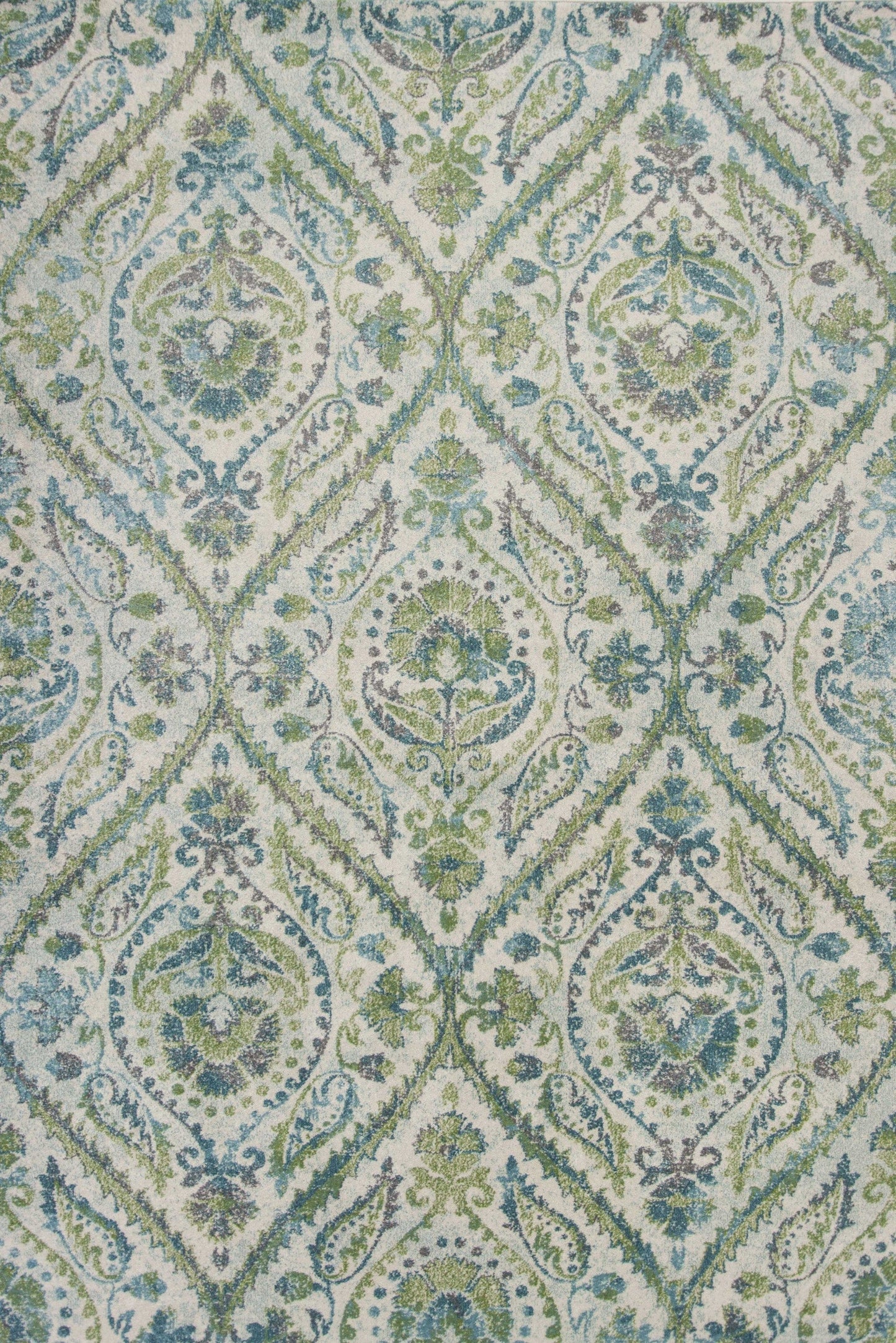 7' X 10'  Polypropylene Ivory Or Teal Area Rug