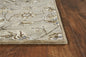 5'X8' Grey Green Hand Tufted Traditional Floral Indoor Area Rug