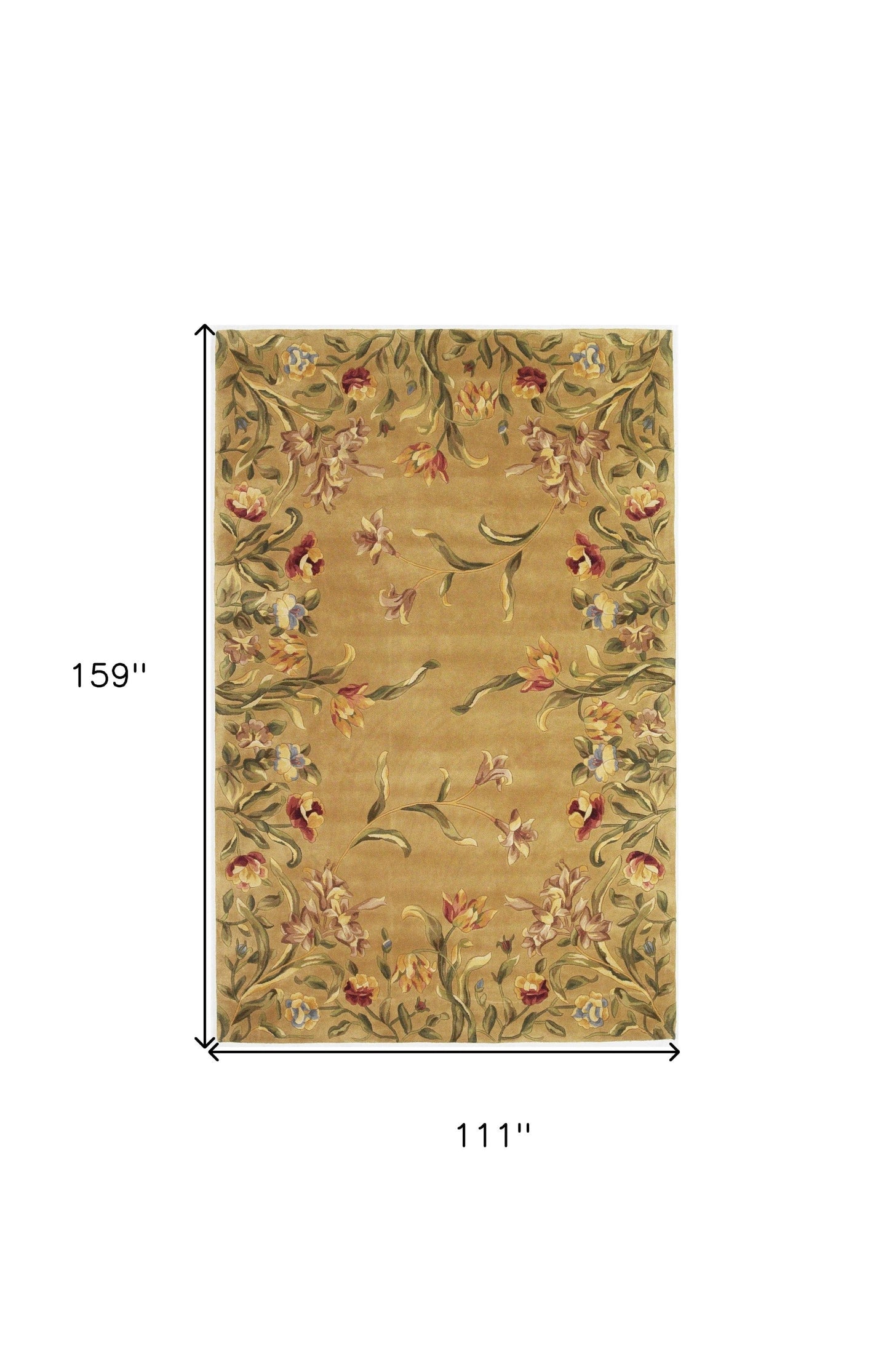 8' X 11' Copper Wool Floral Hand Tufted Area Rug