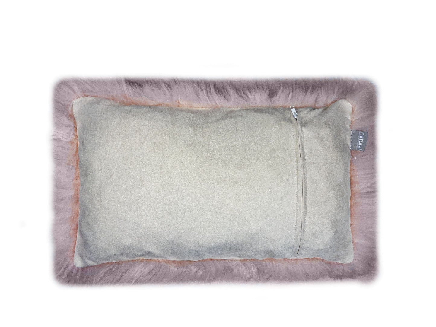 Set Of Two Blush Genuine Sheepskin Lumbar Accent Pillows