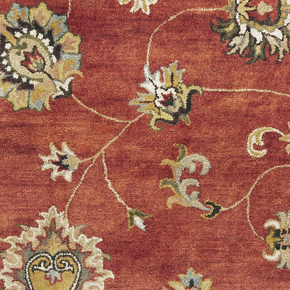 2' X 7' Sienna Floral Vines Wool Runner Rug