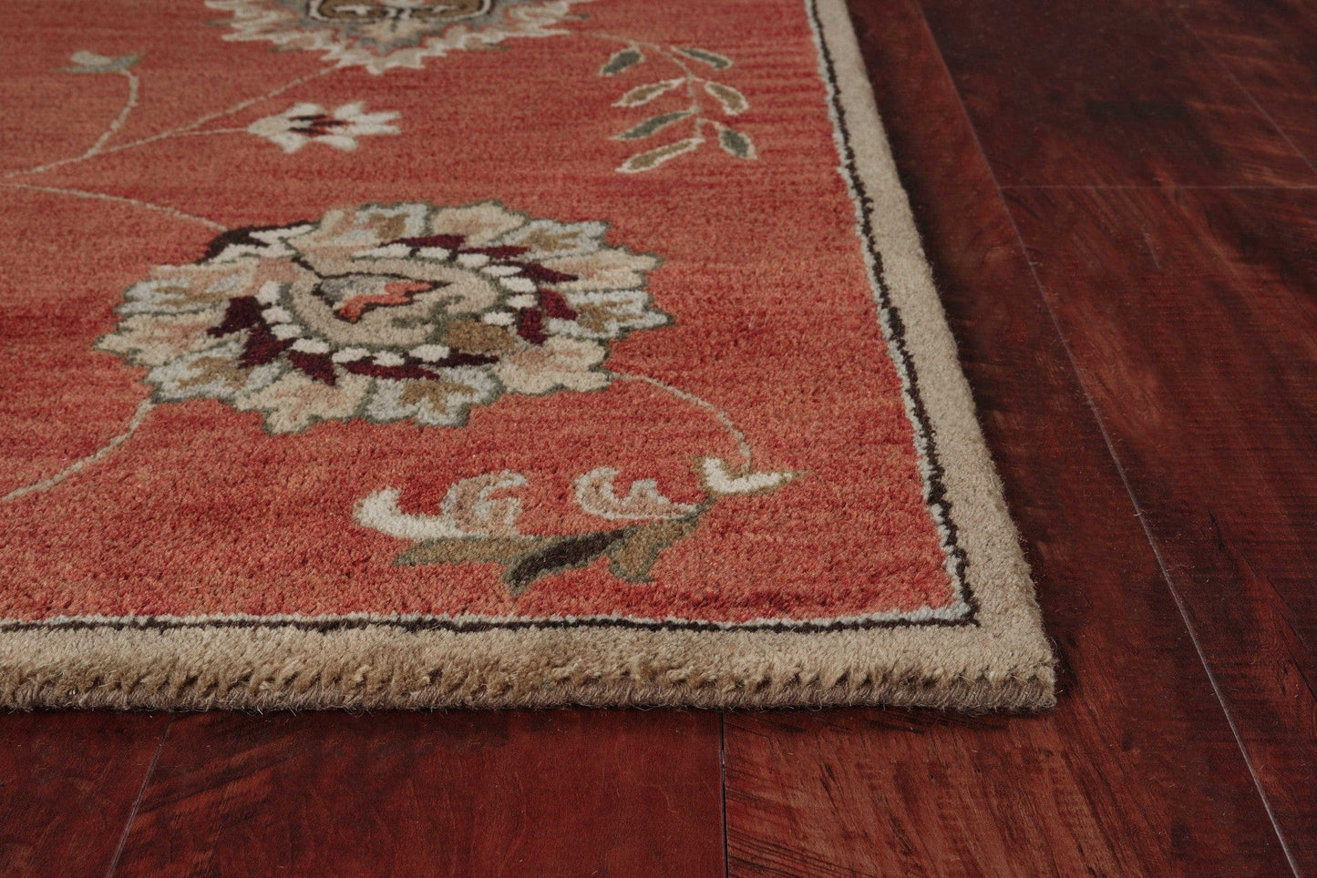 2' X 7' Sienna Floral Vines Wool Runner Rug