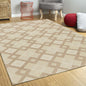 8'X11' Ivory Hand Tufted Geometric Diamond Pattern Indoor Area Rug