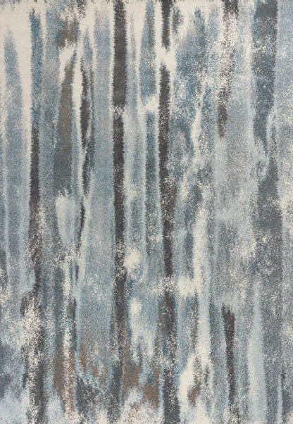 7' X 10'  Polypropylene Teal Area Rug