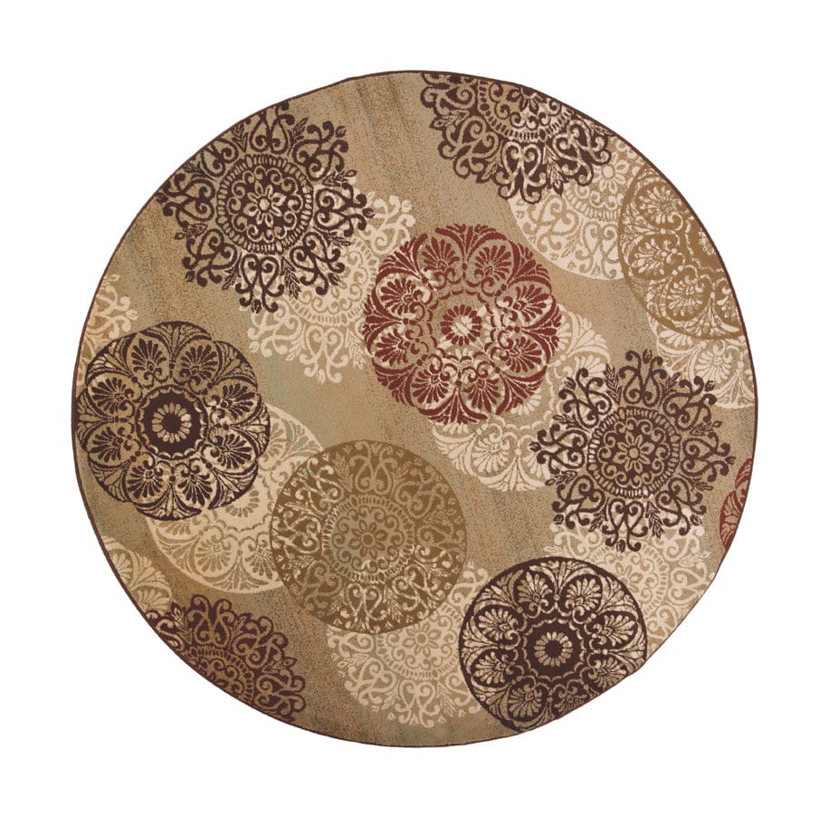 8' X 11' Sage Vintage Circular Patterns Indoor Area Rug