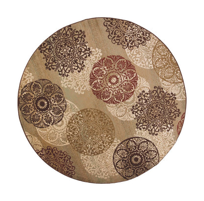 8' X 11' Sage Vintage Circular Patterns Indoor Area Rug