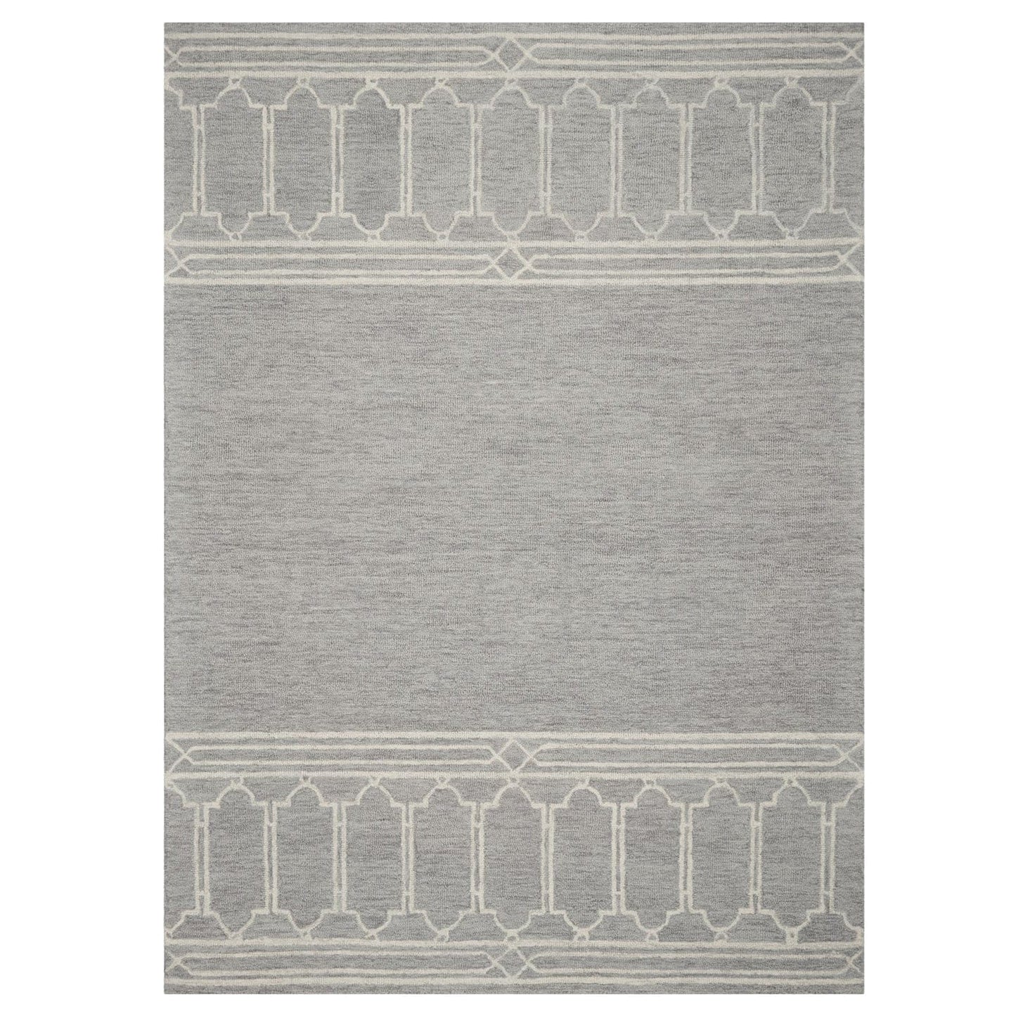 8' X 10'  Wool Grey Area Rug