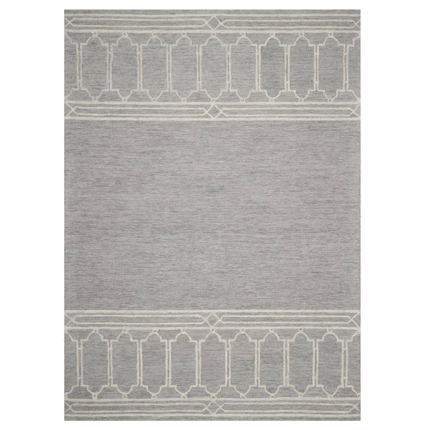 8' X 10'  Wool Grey Area Rug