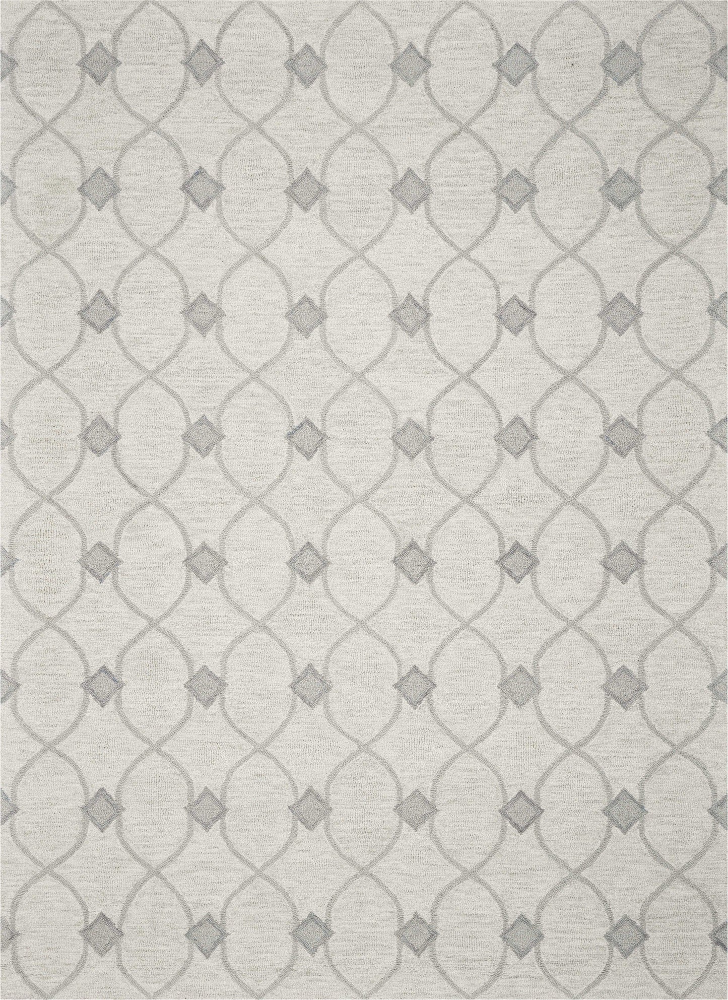 8'X10' Ivory Hand Tufted Ogee Indoor Area Rug