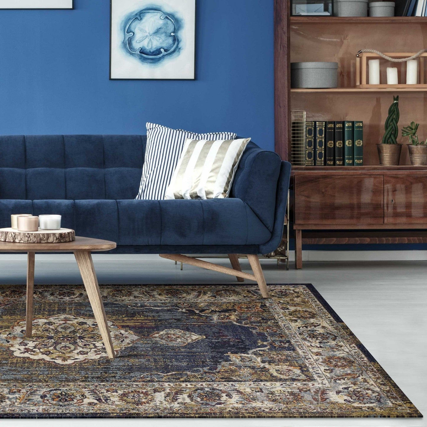 9' X 13'  Polypropylene Navy Area Rug