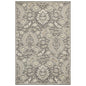 7' X 9' Grey Floral Vine Uv Treated Indoor Area Rug