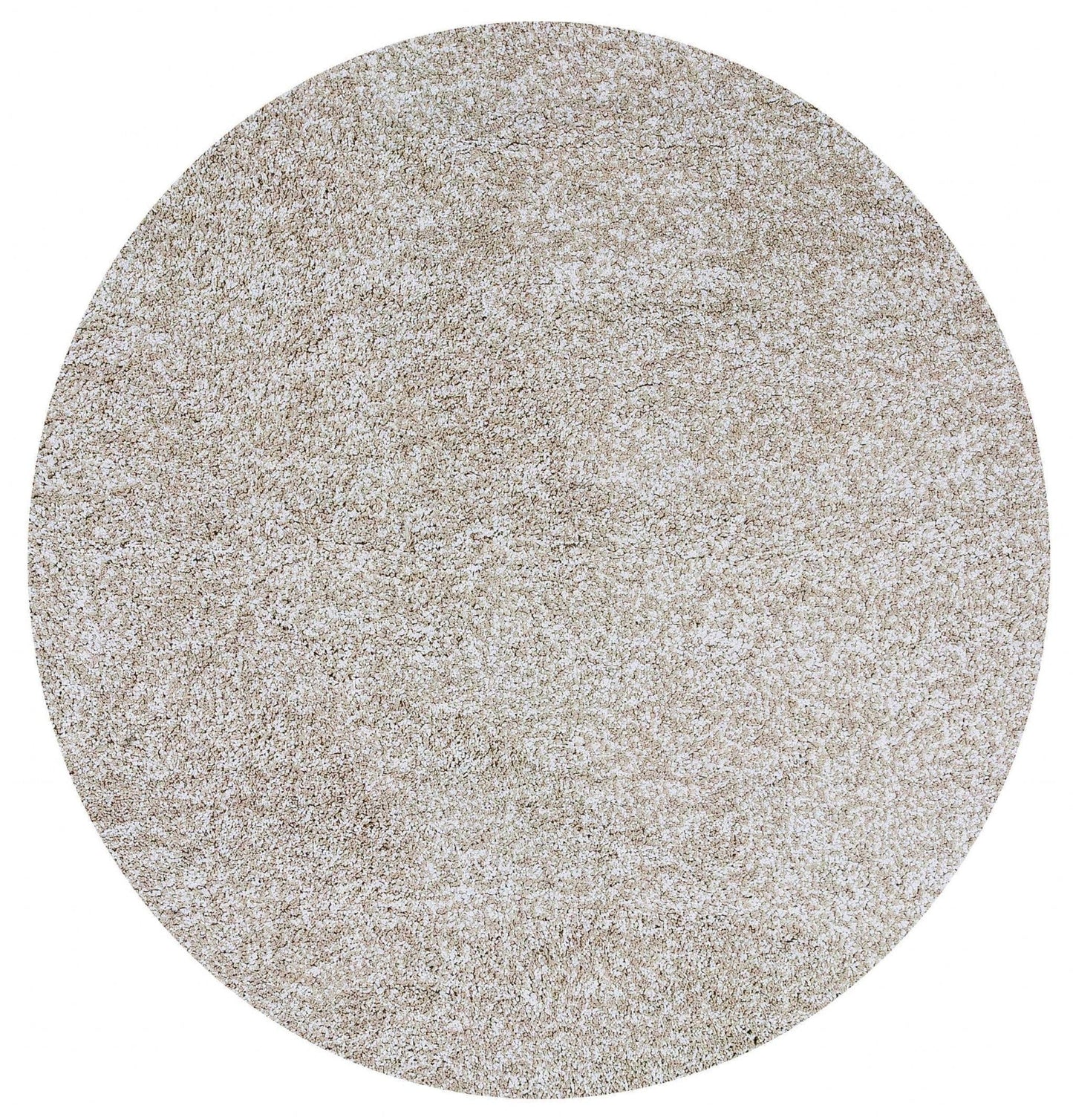 8' Round  Polyester Ivory  Heather Area Rug