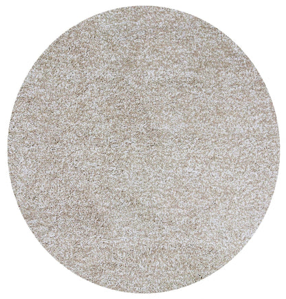 8' Round  Polyester Ivory  Heather Area Rug
