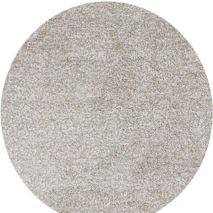 8' Round  Polyester Ivory  Heather Area Rug