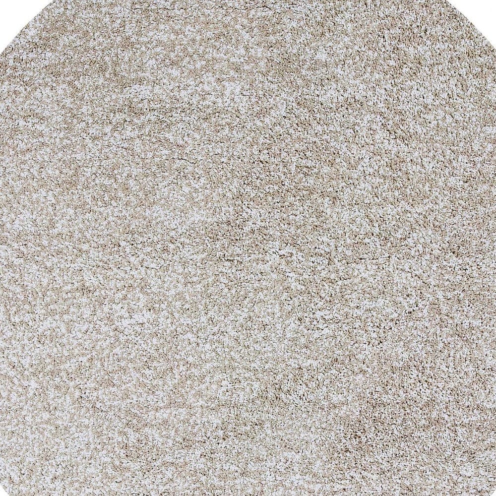 8' Round  Polyester Ivory  Heather Area Rug