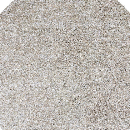 8' Round  Polyester Ivory  Heather Area Rug