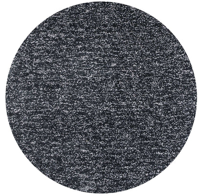 8' Black Heather Round Indoor Shag Rug