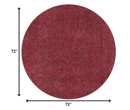 8' Round  Polyester Red Heather Area Rug