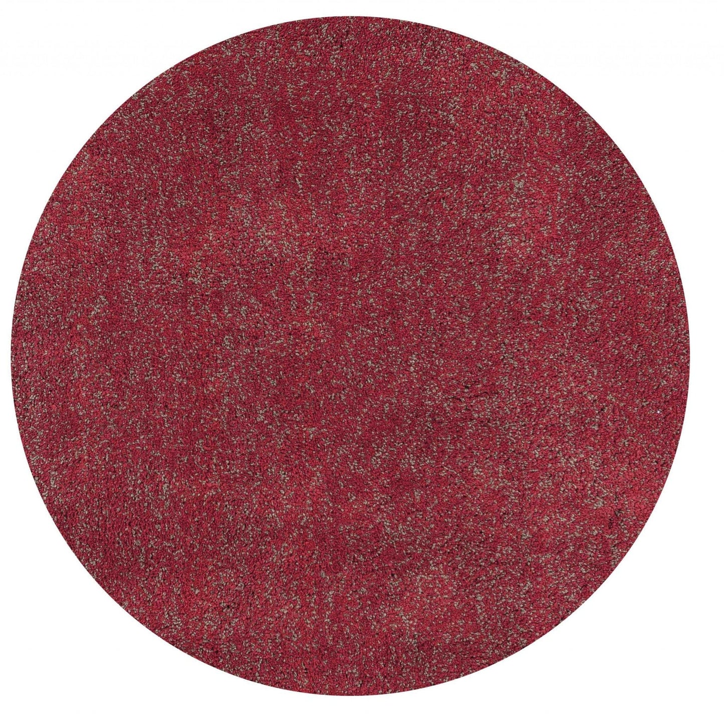 8' Round  Polyester Red Heather Area Rug