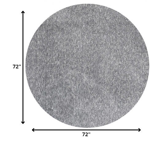 8' Grey Heather Round Indoor Shag Rug
