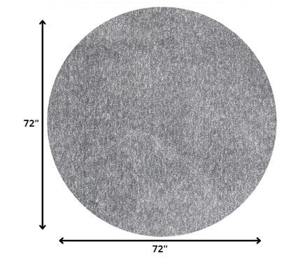 8' Grey Heather Round Indoor Shag Rug