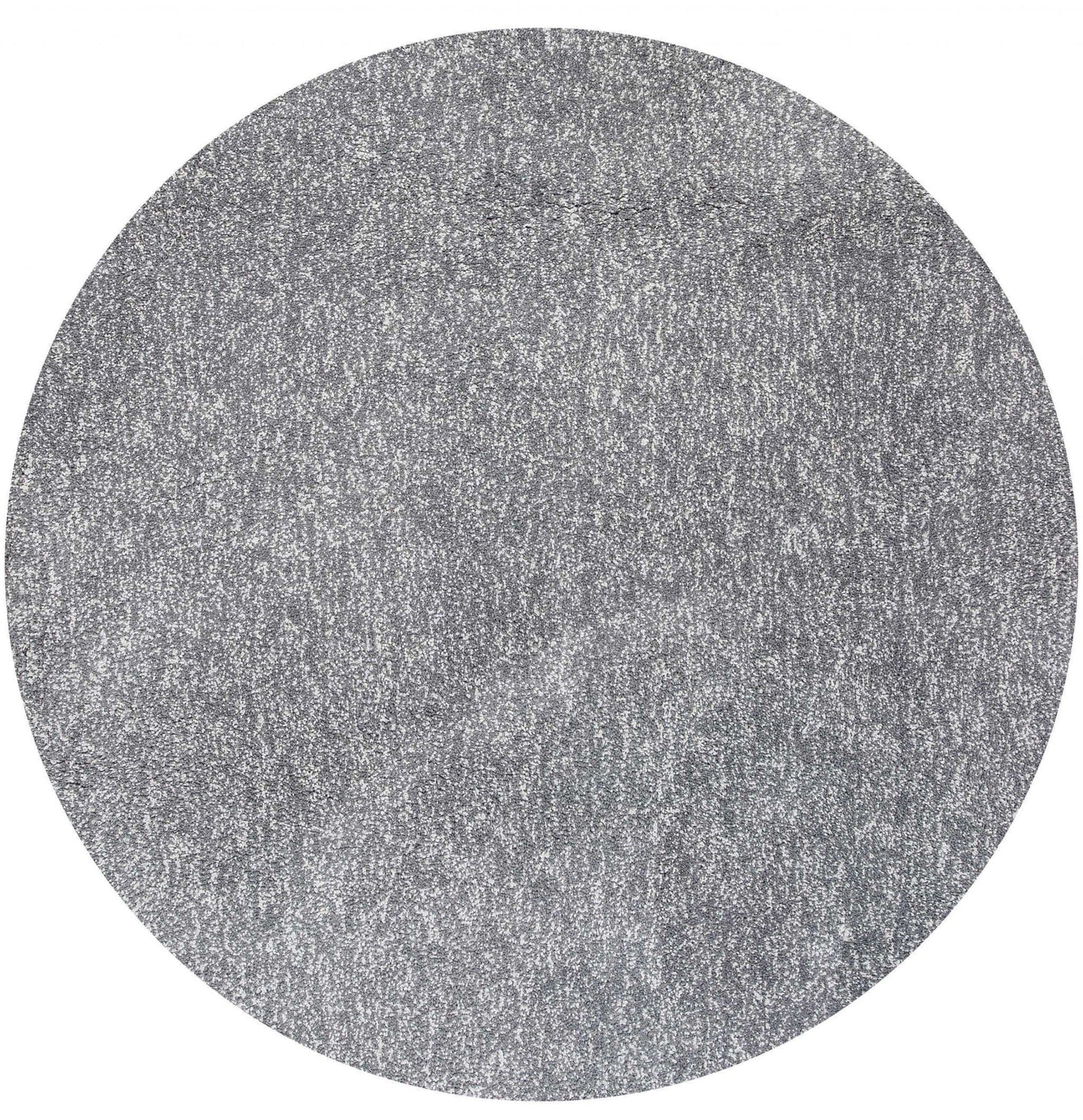 8' Grey Heather Round Indoor Shag Rug
