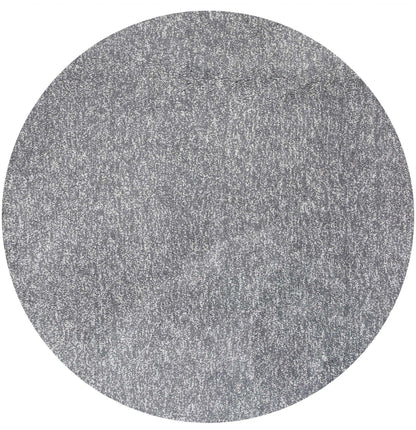 8' Grey Heather Round Indoor Shag Rug