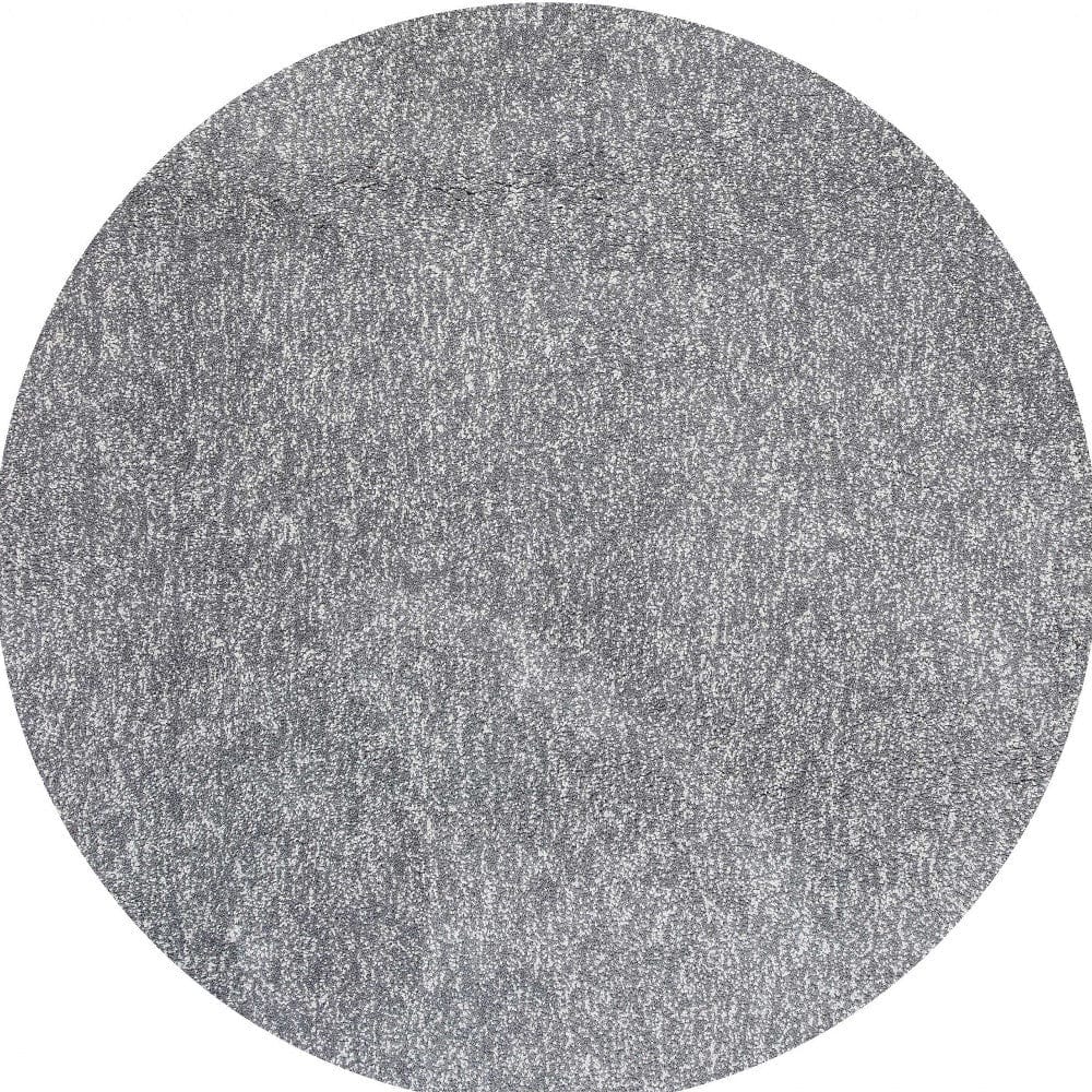 8' Grey Heather Round Indoor Shag Rug