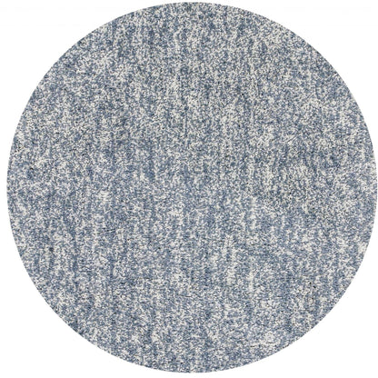 8' Slate Grey Heather Round Indoor Shag Rug