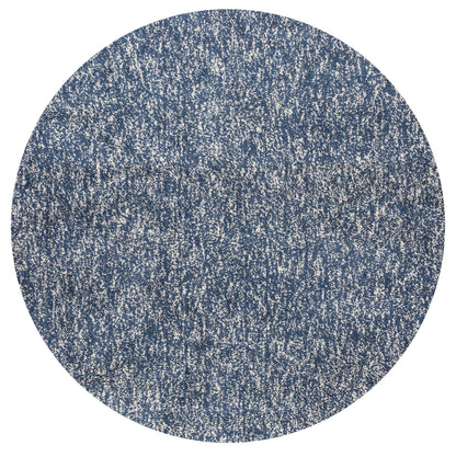 8' Indigo Ivory Heather Round Indoor Shag Rug