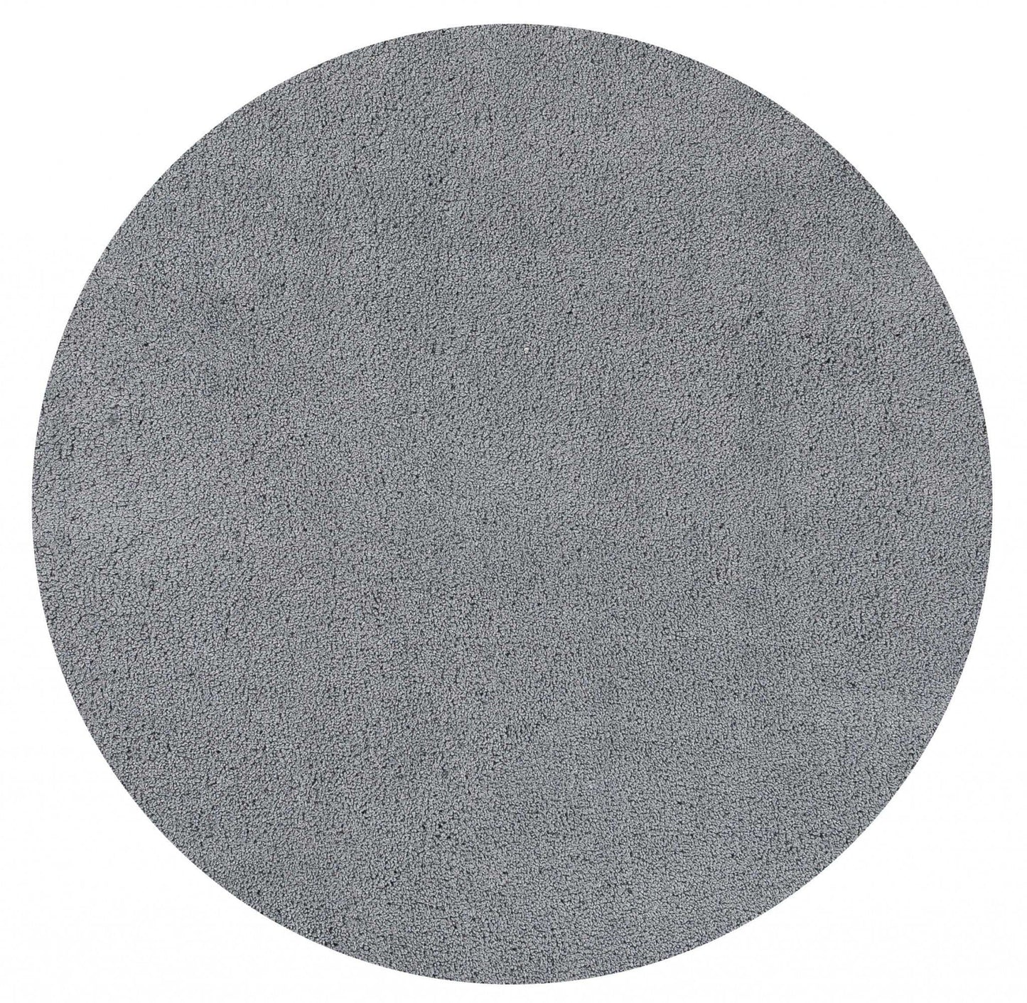 8' Round  Polyester Grey Area Rug