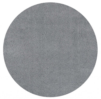 8' Round  Polyester Grey Area Rug