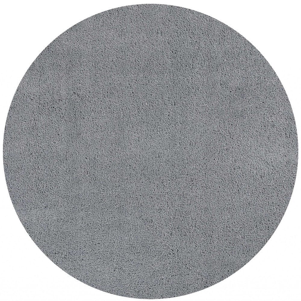 8' Round  Polyester Grey Area Rug