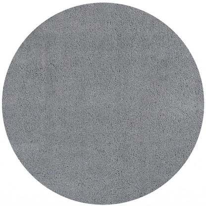 8' Round  Polyester Grey Area Rug
