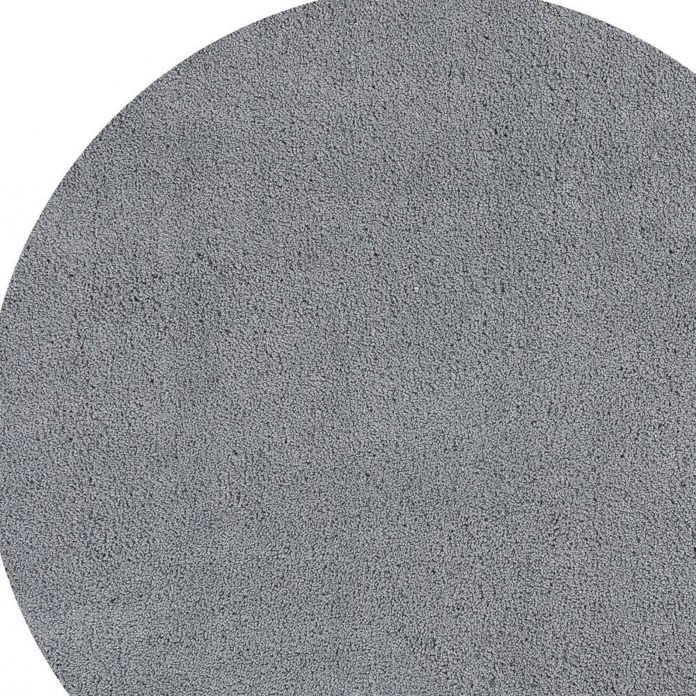 8' Round  Polyester Grey Area Rug