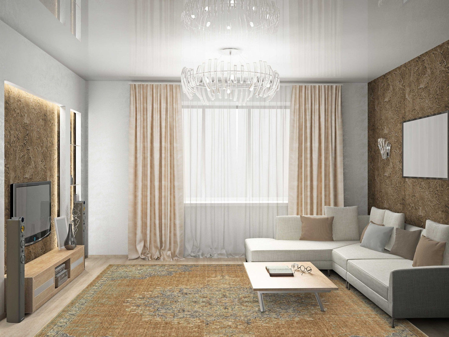 8' Sage Green Round Indoor Shag Rug