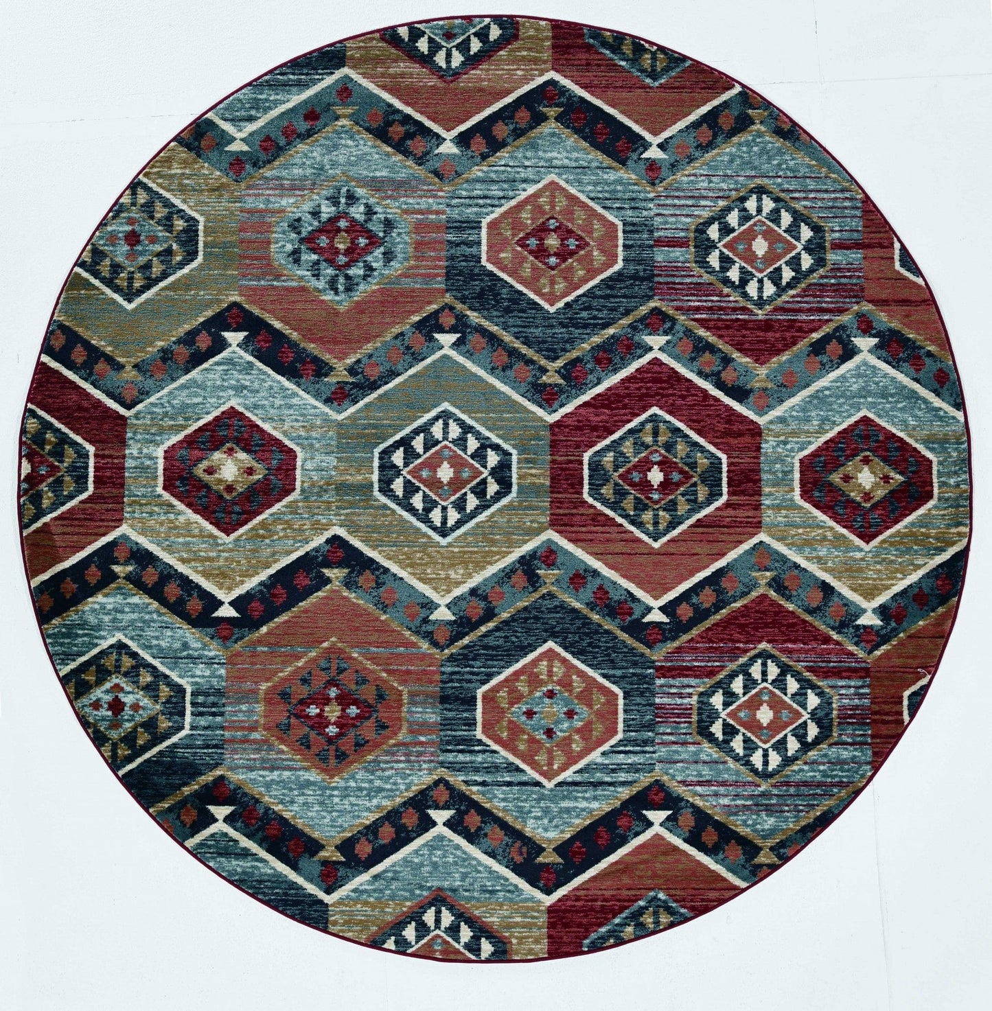 5' X 8' Red Aztec Diamond Area Rug