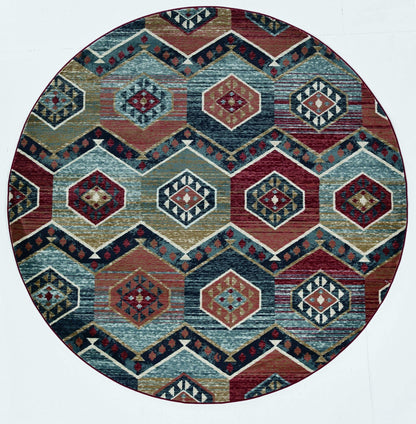 5' X 8' Red Aztec Diamond Area Rug