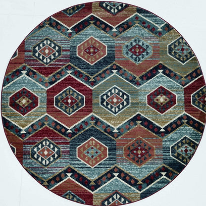 5' X 8' Red Aztec Diamond Area Rug