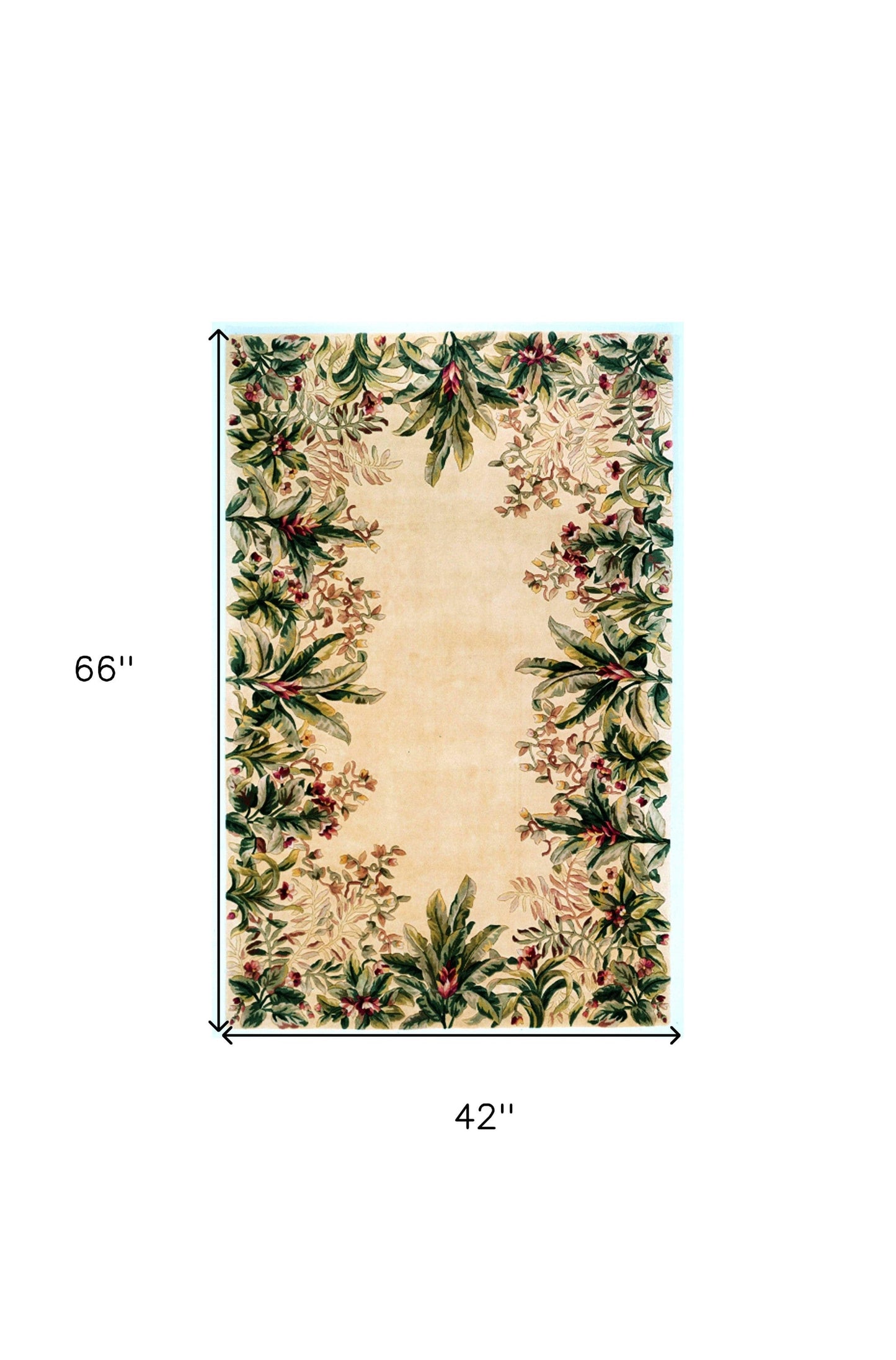 9' X 13' Ivory Wool Floral Hand Tufted Area Rug