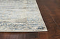 5' X 8' Ivory And Blue Floral Vines Area Rug
