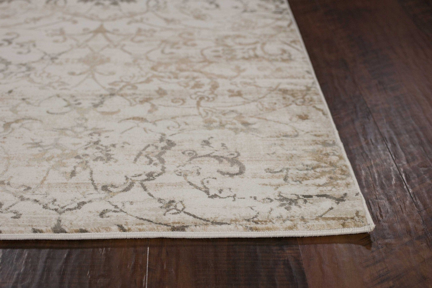 5' X 8' Beige Floral Vines Area Rug