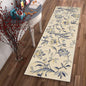 5' X 8'  Wool Ivory Or Blue Area Rug